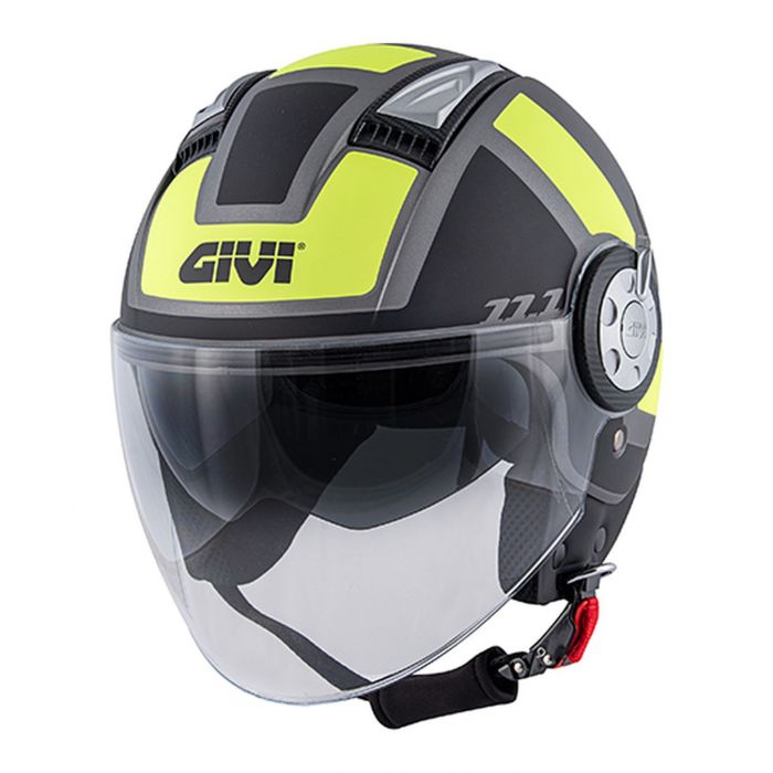 Casco Givi Air Jet 11.1f Visiera Lunga Class Titanio Nero Giallo