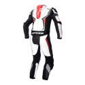 Tuta Intera In Pelle Spyke Assen Race 2.0 White/black/fluo Red