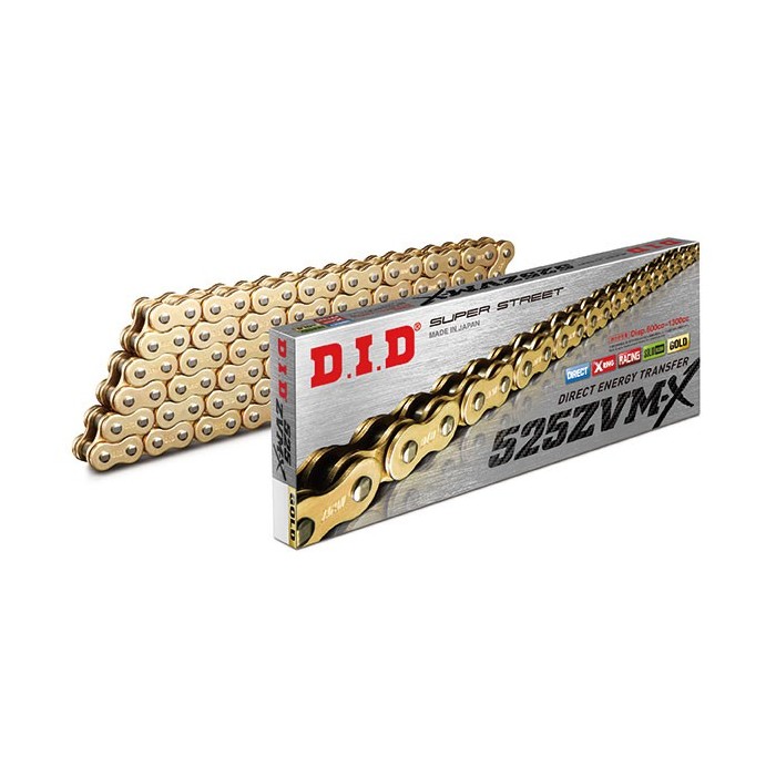Chain Did 525zvm-x (Gold & Gold) - Length: 130 links with R-joint
