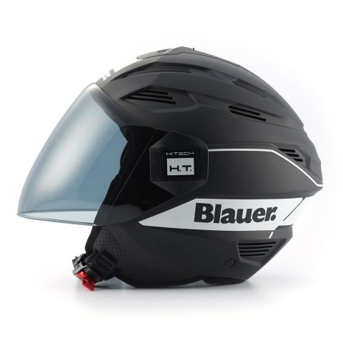 Jet Blauer Brat Black Matt / blanco Summer Pierced Helmet