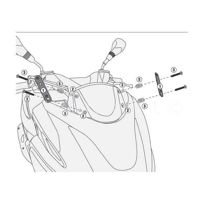 GID2120KIT.jpg| KIT ATTACCHI GIVI PER LASTRA 2120DT YAMAHA TRICITY 125 '14-'15