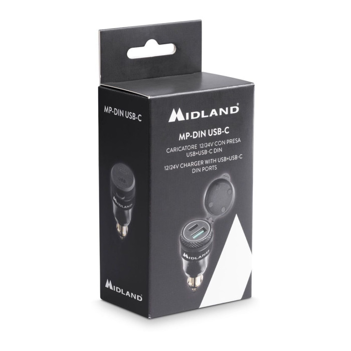 Mp-din-usb C Caricatore Usb+usb-c Din Midland