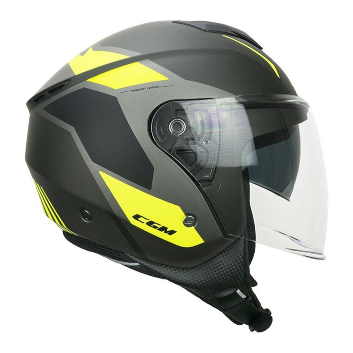 Casco Jet Cgm 125x Viper Race Grafite Giallo Fluo