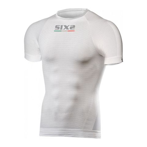 T-Shirt mit Rundhalsausschnitt aus Carbon-Unterwäsche Sixs weißem Carbon