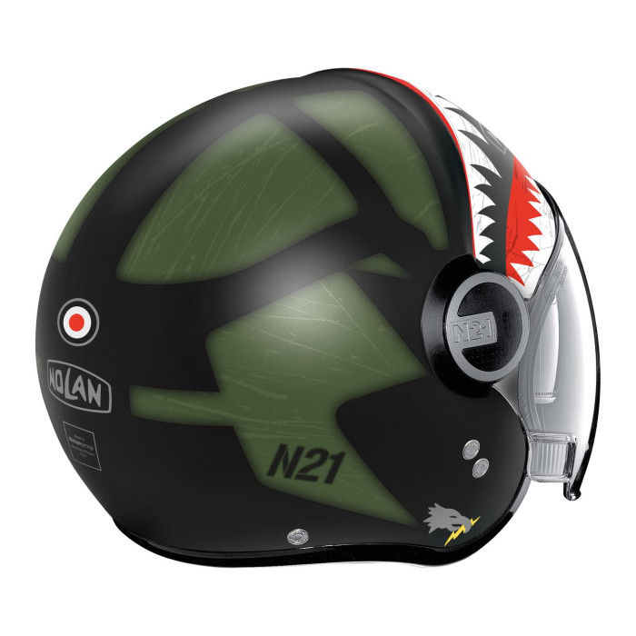 Casco Jet Nolan N21 Visor Skydweller Green Black Matt