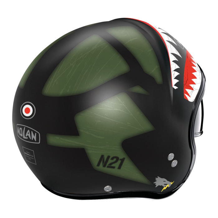Casco Jet Nolan N21 Skydweller Green Black Matt