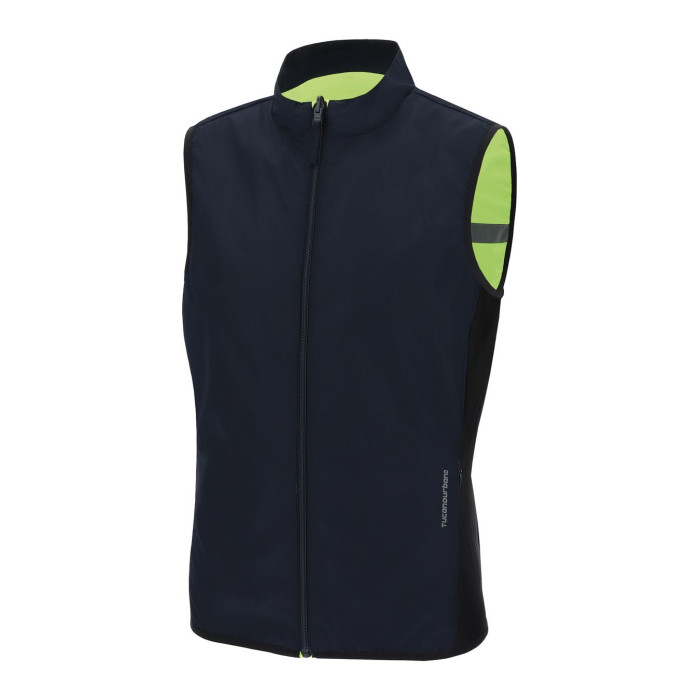 Nano Switch Gilet Antivento Tucano Urbano Blu Scuro-giallo Fluo