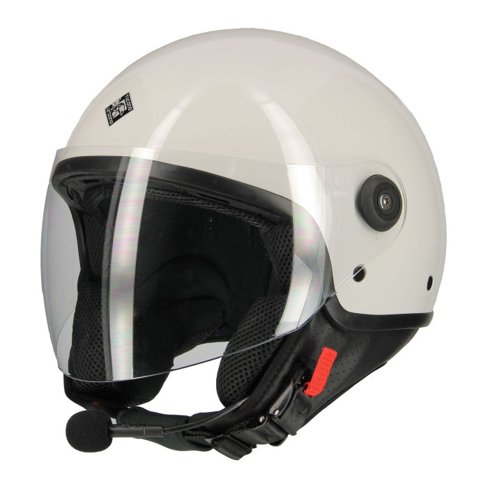 Casco Tucano El'jettin Con Bluetooth Integrato Bianco Ghiaccio Lucido