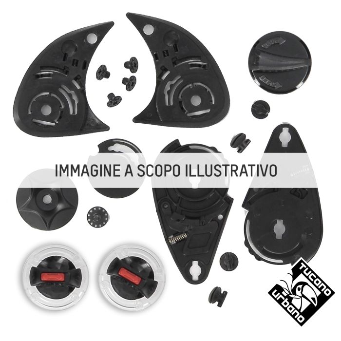 Kit 1 Cover + 1 Vite + 1 Meccanismo Tucano Urbano Per Casco 1302