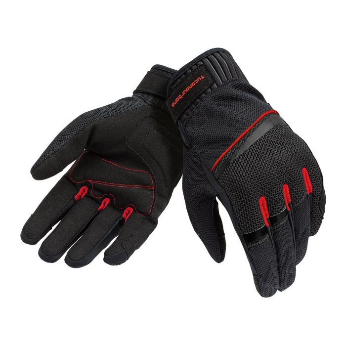 Guanti Tucano Urbano Penna Mesh Nero–rosso