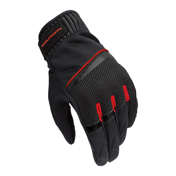 Guanti Tucano Urbano Penna Mesh Nero–rosso