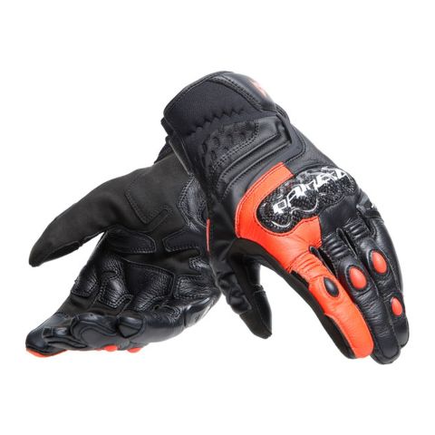 Guanti In Pelle Dainese Carbon 4 Corti Black/fluo-red