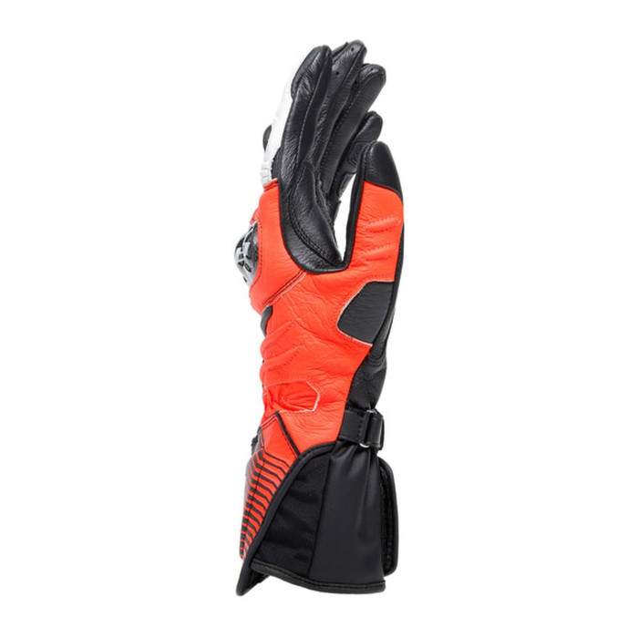Guanti In Pelle Dainese Carbon 4 Lunghi Black/fluo-red/white