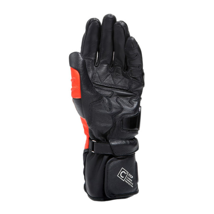 Guanti In Pelle Dainese Carbon 4 Lunghi Black/fluo-red/white