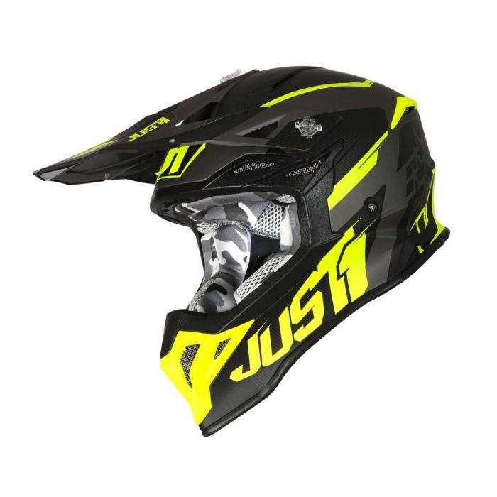 Casco Off-road/cross Just1 J39 Stars Black Fluo Yellow Ti