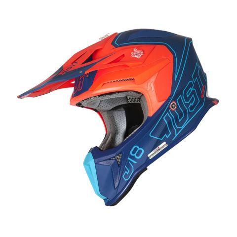 Casco Off-road/cross Just1 J18 Vertigo Blue White Fluo Oran