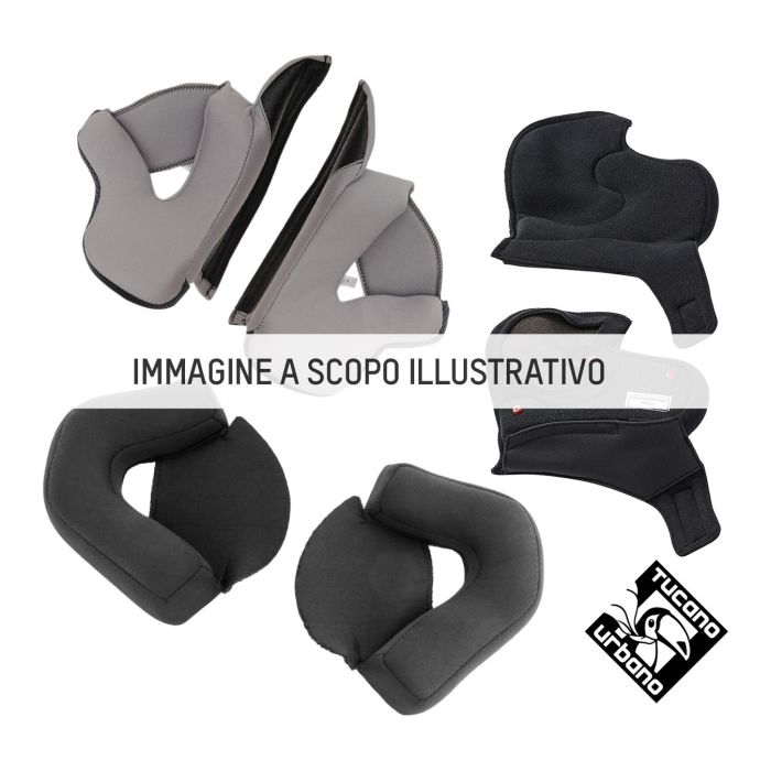 Guanciali E Paranuca Tucano Urbano Per Casco 1302 Nero Tg. Xs