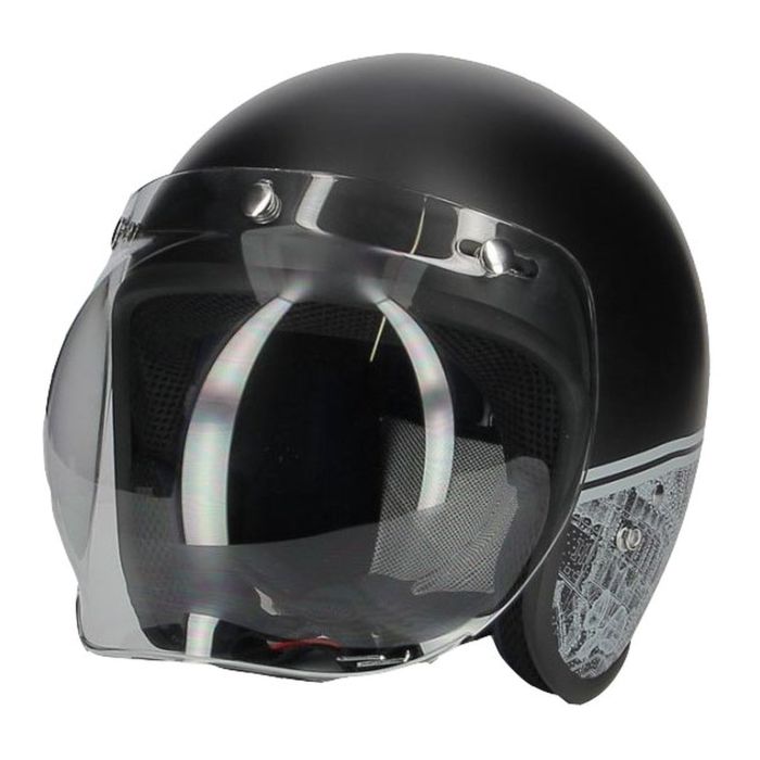 Casco Jet Fibra Motocubo Miami Vis Bolla Humans Nero Opaco