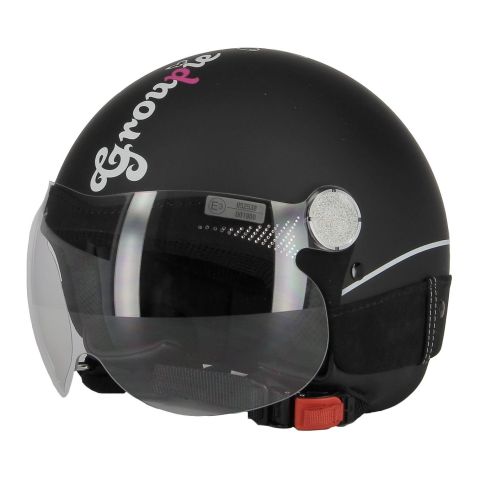 Casco Jet con Swarovski New Max Groupie Nero Opaco