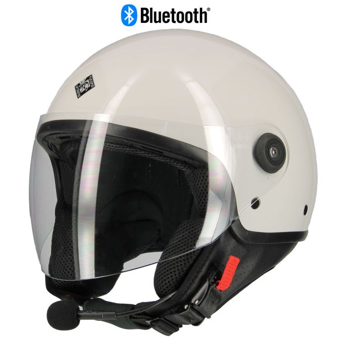 Casco Tucano El'jettin Con Bluetooth Integrato Bianco Ghiaccio Lucido