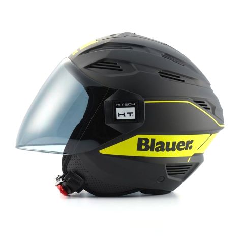 Jet Blauer Brat Black Matt/yellow Summer Pierced Helmet