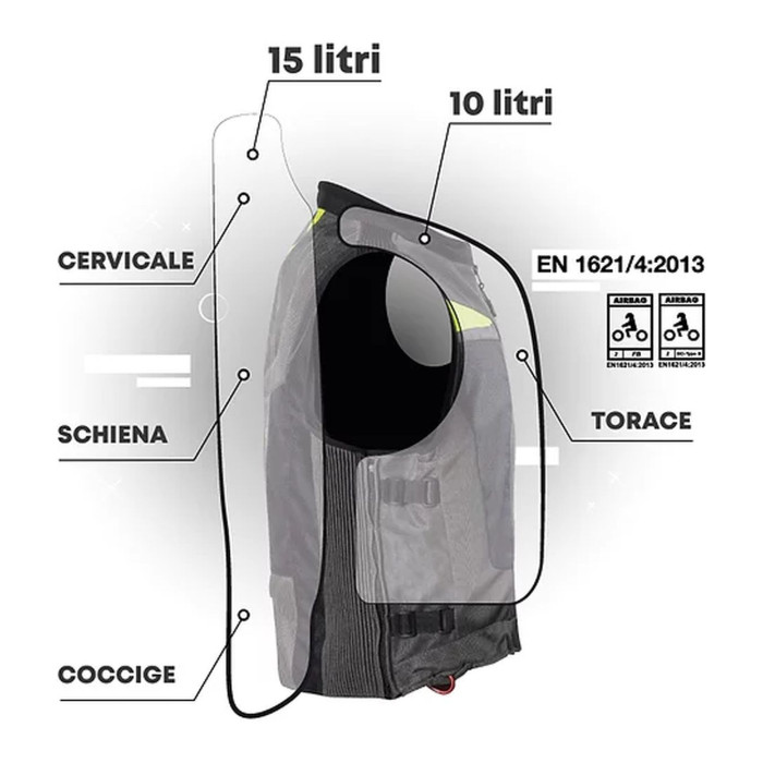 Motoairbag Mab V4.0 Airbag Con Maniche Removibili Grigio