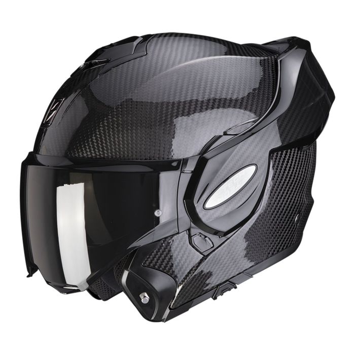 Casco Modulare Flip Back Scorpion Exo-tech Evo Carbon Solid Black