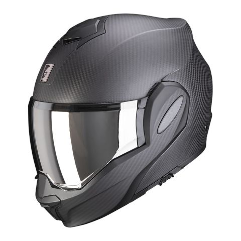 Casco Modulare Flip Back Scorpion Exo-tech Evo Carbon Solid Matt Black