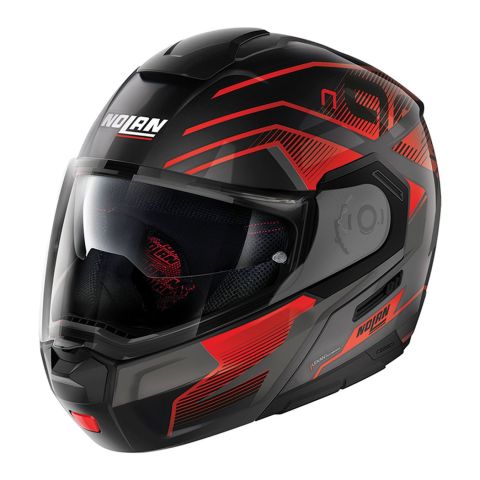 Casco Nolan Modulare N90-3 Comeback N-com Metal Black Red