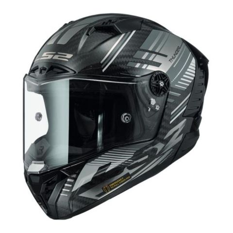 Casco Integrale Ls2 Ff805 Thunder Carbon Volt 06 Gloss Black Grey