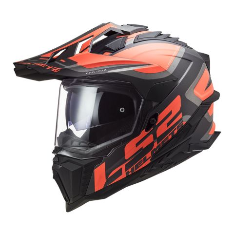 Casco Trail Ls2 Mx701 Explorer Alter 06 Matt Black Fluo Oran