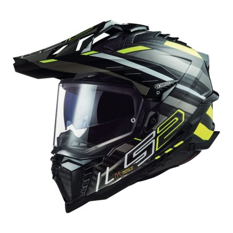 Casco Trail Ls2 Mx701 Explorer Carbon 06 Edge Gloss Black H-v Yell