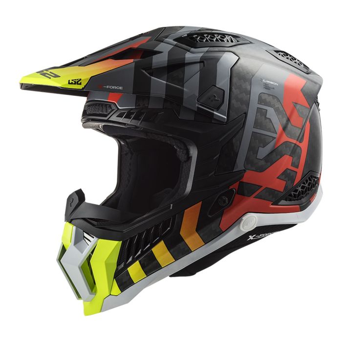 Casco Cross Ls2 Mx703 C X-force Barrier 06 H-v Yellow Red