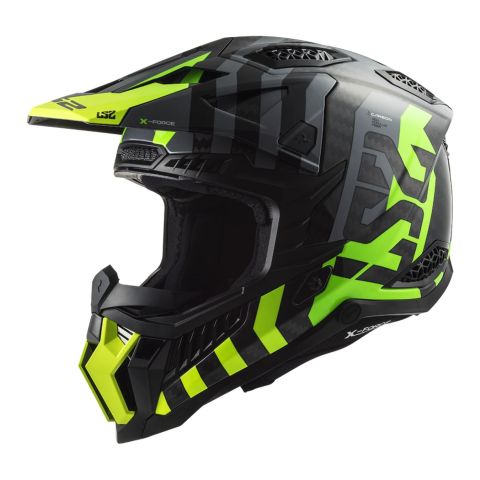 Casco Cross Ls2 Mx703 C X-force Barrier 06 H-v Yellow Green