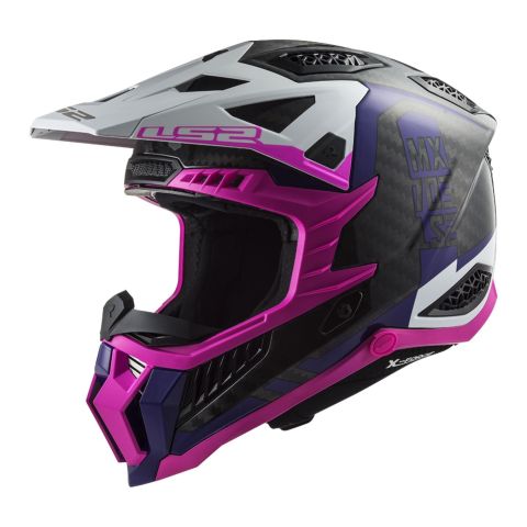 Casco Cross Ls2 Mx703 C X-force Victory 06 Fluo Pink Violet