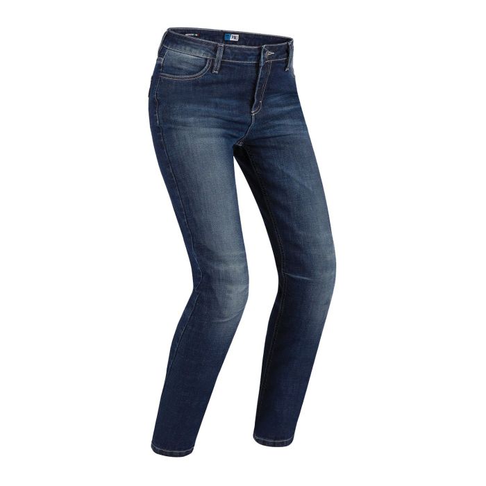 Jeans Moto Pmj New Rider Donna Made In Italy Blue