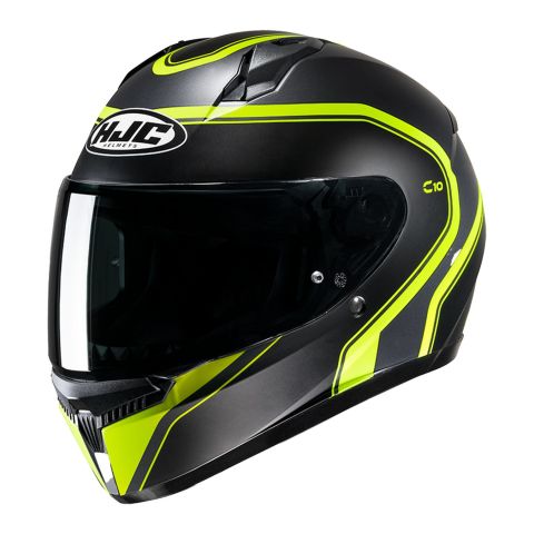 Casco Integrale Hjc C10 Elite Nero Giallo Opaco