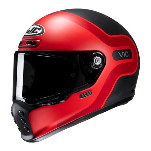 Casco Integrale Hjc V10 Grape Rosso Nero Opaco