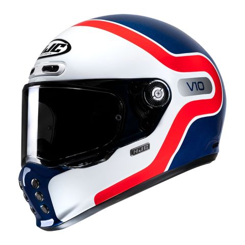 Casco Integrale Hjc V10 Grape Bianco Rosso Blu