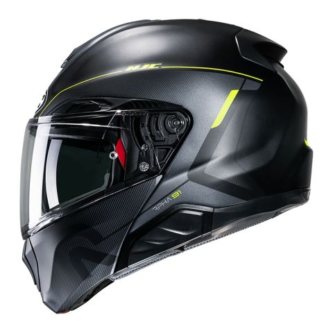 Casco Modulare Hjc Rpha 91 Combust Nero Giallo Opaco