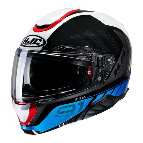 Casco Modulare Hjc Rpha 91 Rafino Nero Blu Rosso