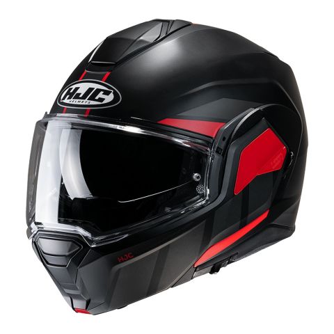 Casco Modulare Hjc I100 Beis Rosso Nero Opaco