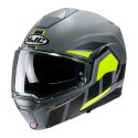 Casco Modulare Hjc I100 Beis Grigio Giallo Opaco