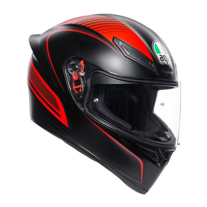 Casco Integrale Agv K1 S E06 Warmup Matt Black/re