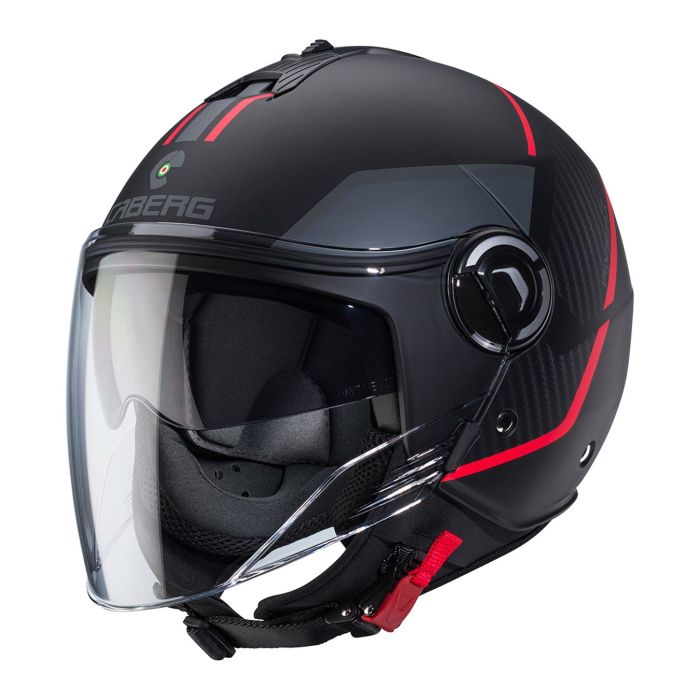 Casco Jet Caberg Riviera V4x Geo Matt Black/red/a