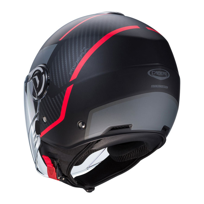 Casco Jet Caberg Riviera V4x Geo Matt Black/red/a