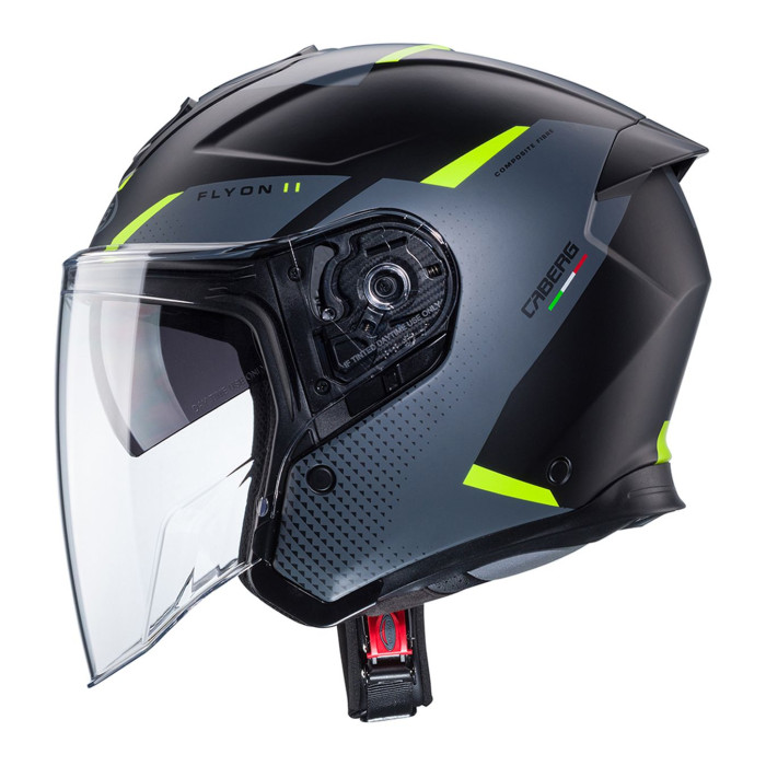 Casco Jet Caberg Flyon Ii Boss Matt Black / Gr
