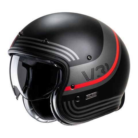 Casco Jet Hjc V31 Byron Nero Grigio Rosso Op