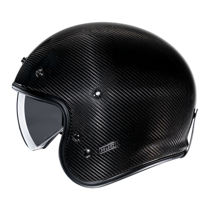 Casco Jet Hjc V31 Carbon Solid Nero Lucido