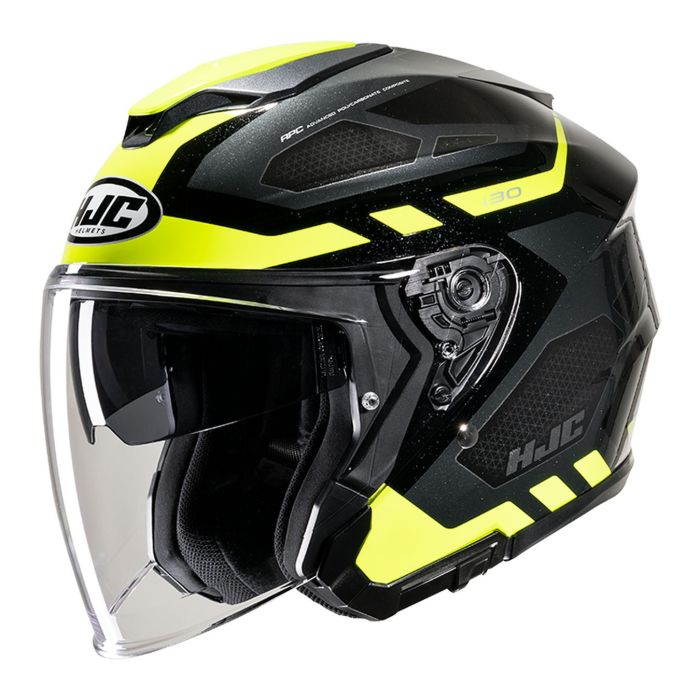 Casco Jet Hjc I30 Aton Con Sunvisor Nero Giallo